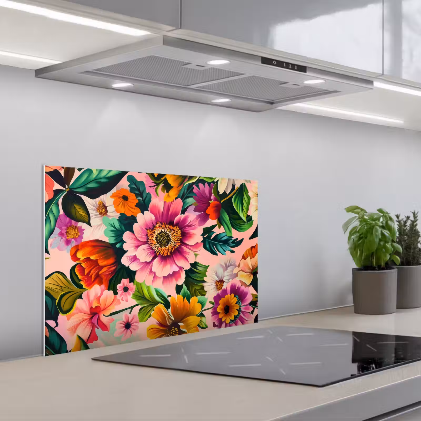 Fond de hotte - Fleurs - colorées - roses — 1