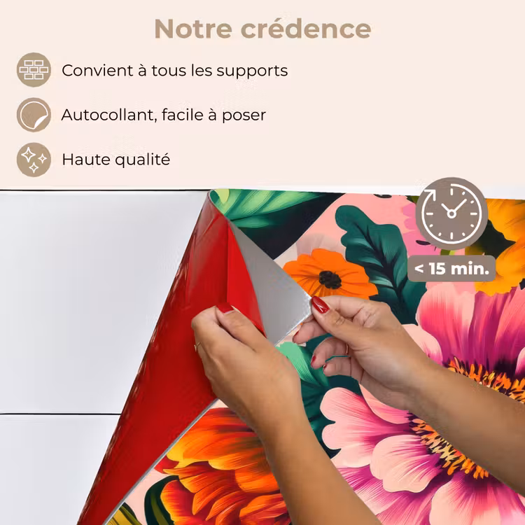 Fond de hotte - Fleurs - colorées - roses — 4