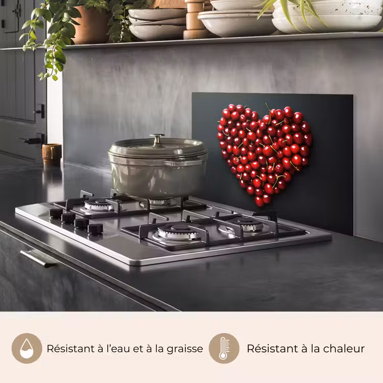 Fond de hotte - Cerise - Coeur - Rouge - Noir — 2