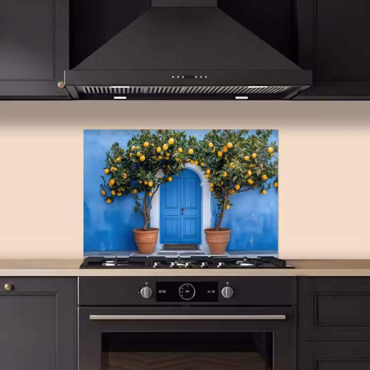 Fond de hotte - Citronniers - Jaune - Porte - Pots — 5