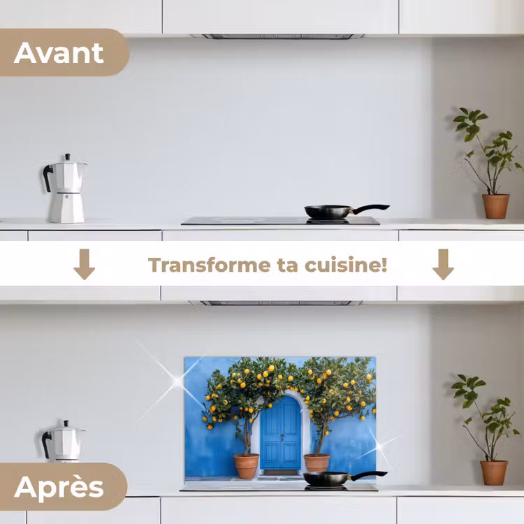 Fond de hotte - Citronniers - Jaune - Porte - Pots — 7