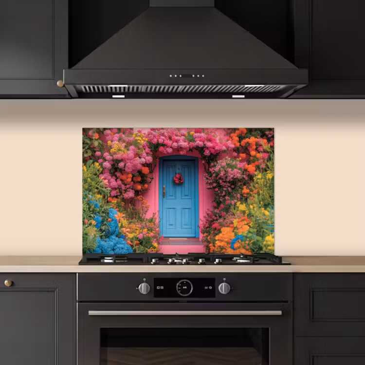 Fond de hotte - Fleurs - Porte - Rose — 5