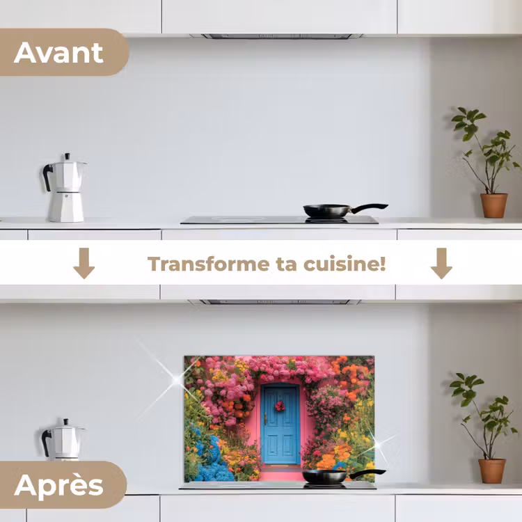 Fond de hotte - Fleurs - Porte - Rose — 7