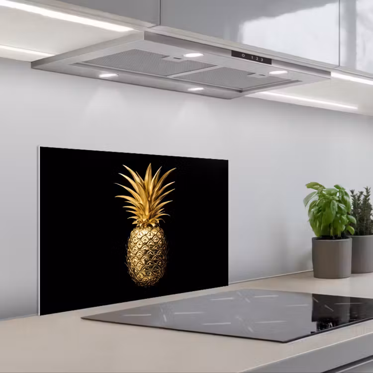 Fond de hotte - Ananas - Noir - Or - Luxe — 1