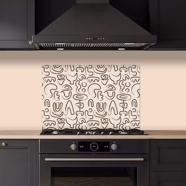 Fond de hotte - Abstrait - Beige - Motif - Marron foncé — 5