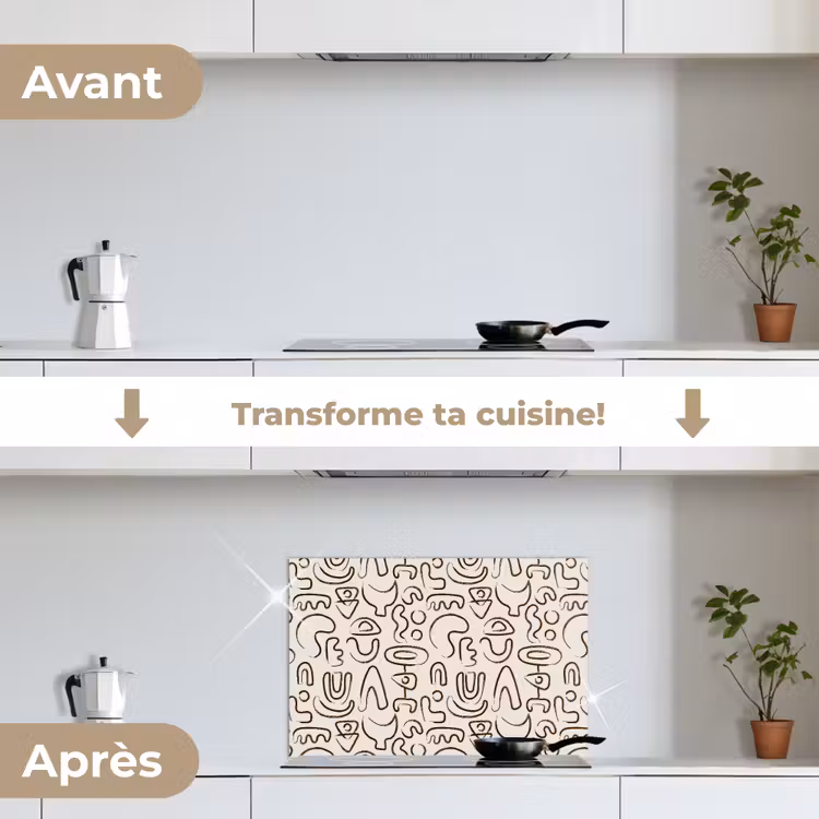 Fond de hotte - Abstrait - Beige - Motif - Marron foncé — 7