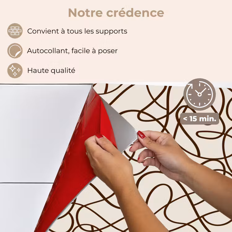 Fond de hotte - Beige - Lines - Dark brown — 4