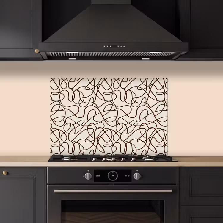 Fond de hotte - Beige - Lines - Dark brown — 5