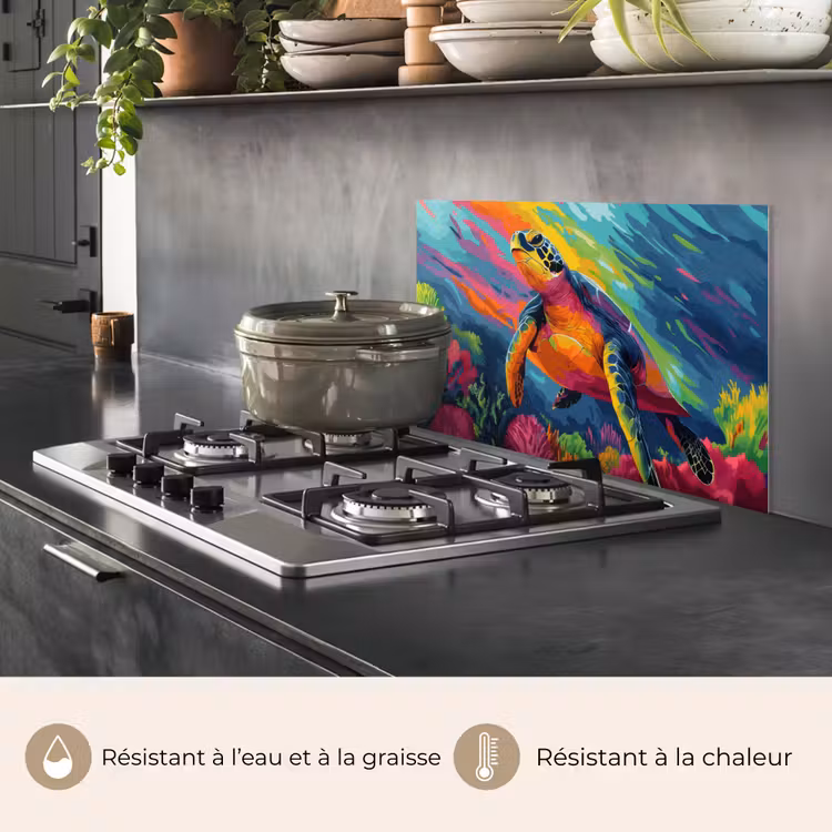 Fond de hotte - Corail - Tortue - Abstrait - Eau — 2