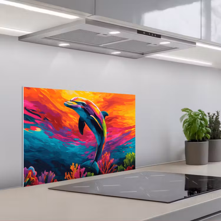 Fond de hotte - Dauphin - Coloré - Océan - Corail — 1