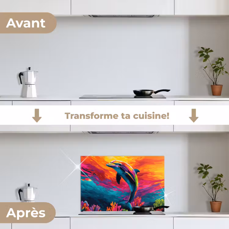 Fond de hotte - Dauphin - Coloré - Océan - Corail — 7