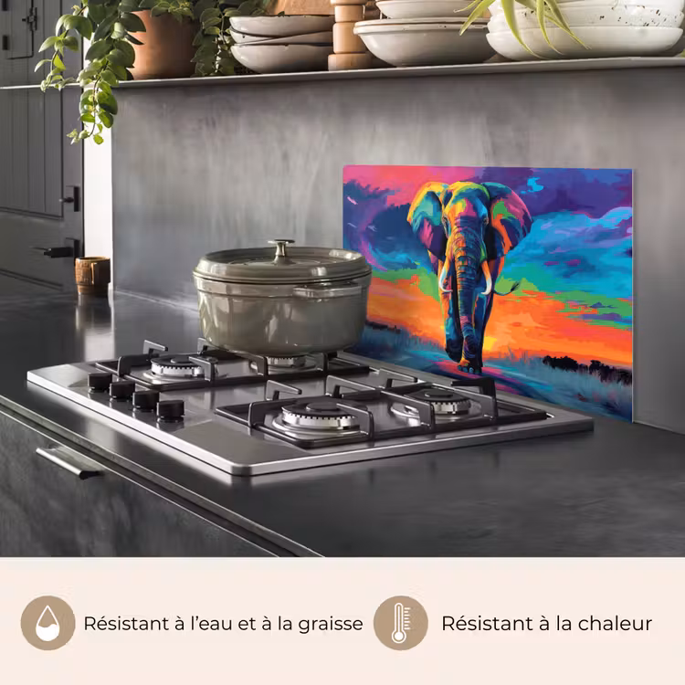 Fond de hotte - Éléphant - coloré - ciel - abstrait — 2
