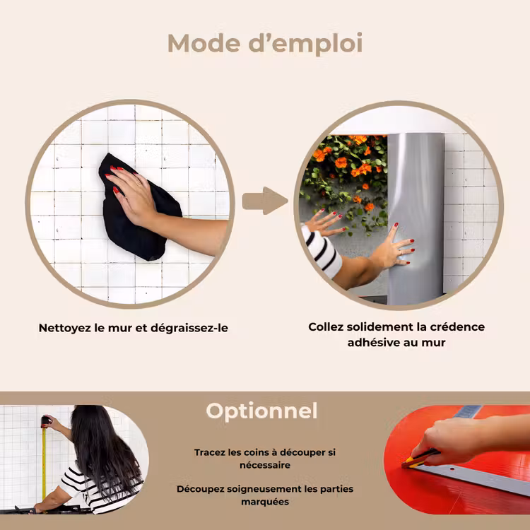 Fond de hotte - Fleurs - Mur - Orange — 6
