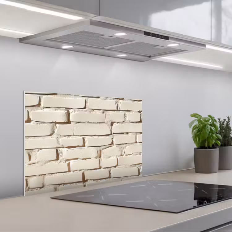 Fond de hotte - Bricks - Wall - Luminaire - Blanc — 1