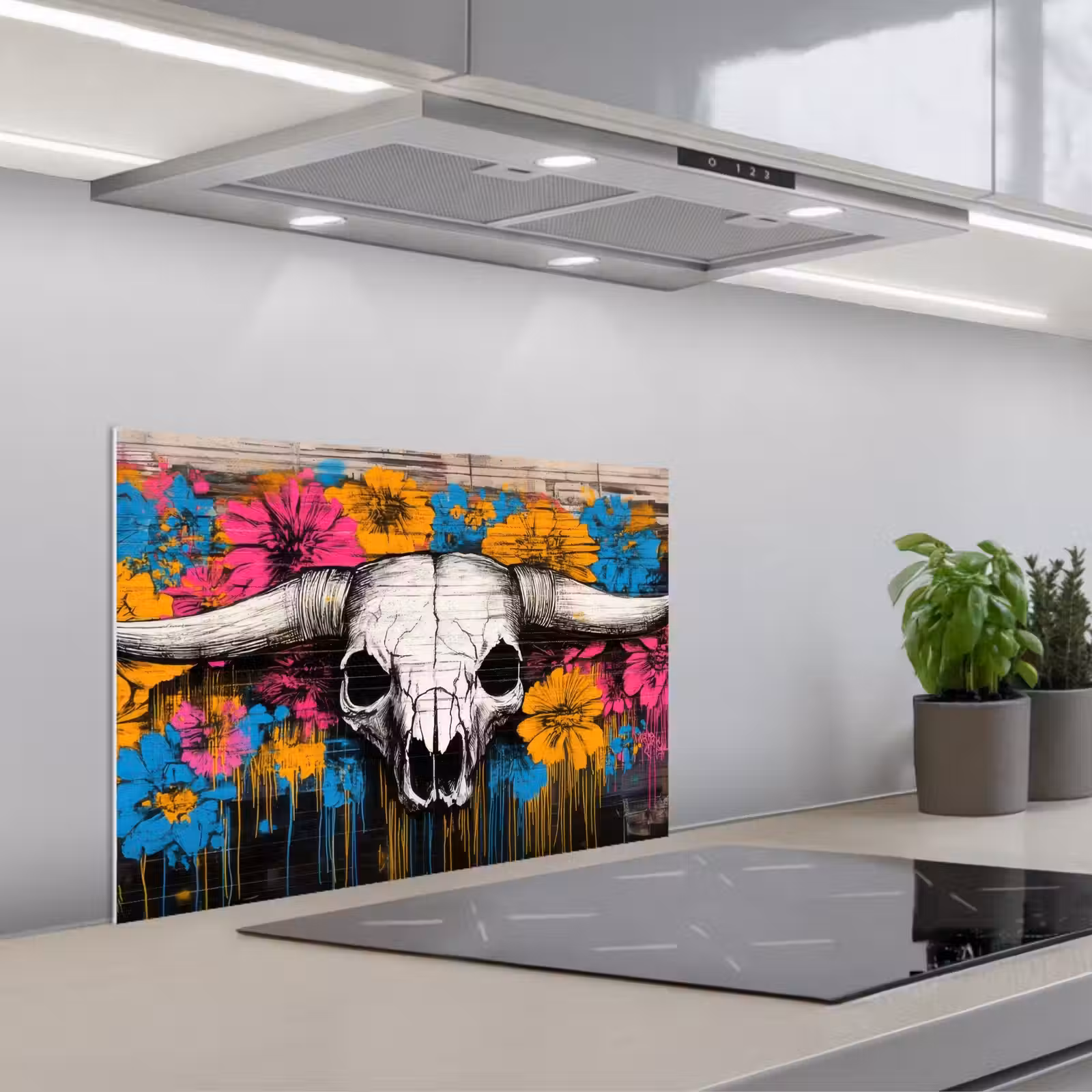 Fond de hotte - Crâne - Fleurs - Graffiti — 1