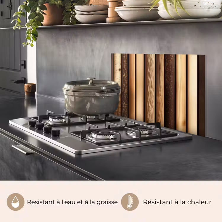Fond de hotte - Bois - Etagères - Naturel — 2