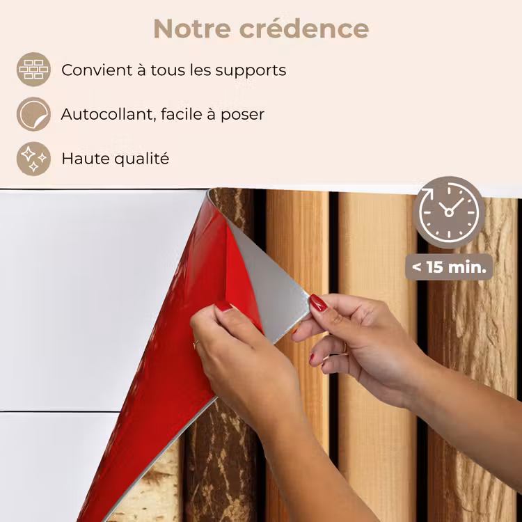 Fond de hotte - Bois - Etagères - Naturel — 4