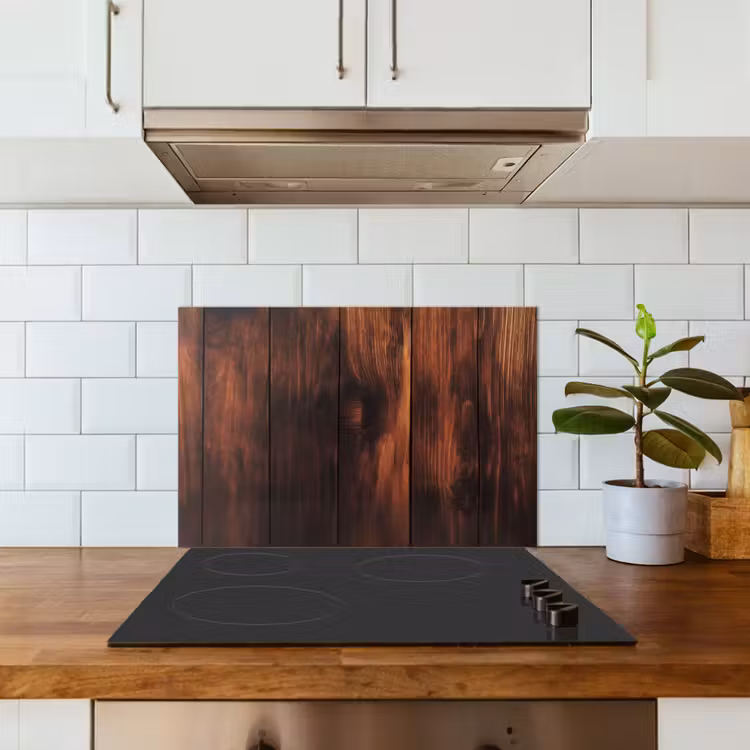 Fond de hotte - Bois - Etagères - Vintage - Marron foncé — 3
