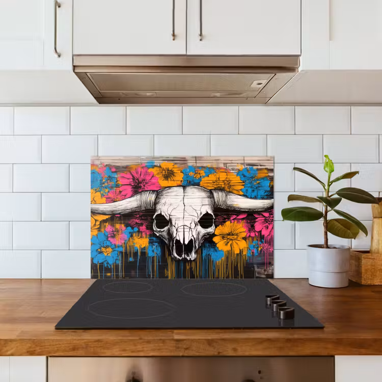 Fond de hotte - Crâne - Fleurs - Graffiti — 3