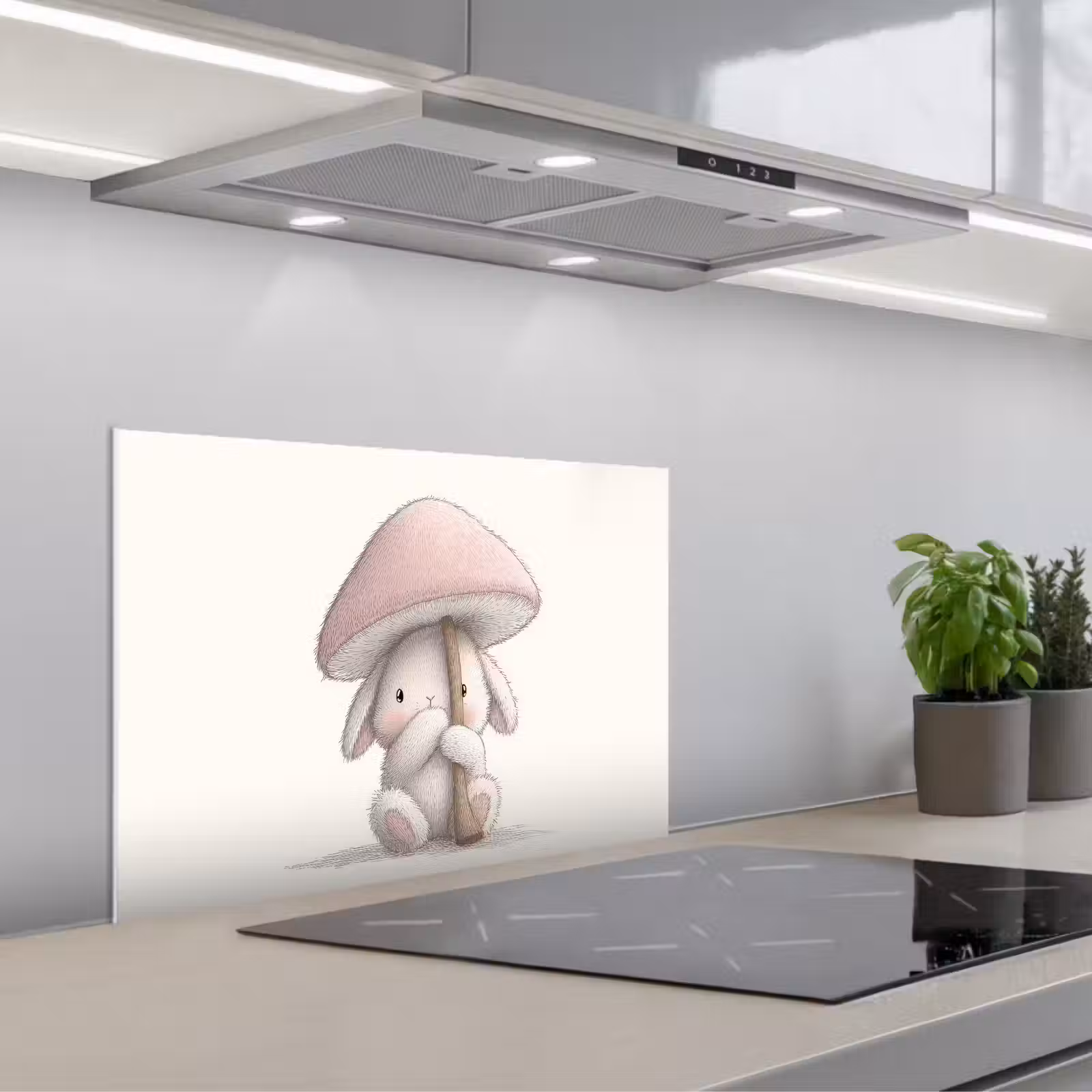 Fond de hotte - Champignon - Lapin - Rose — 1