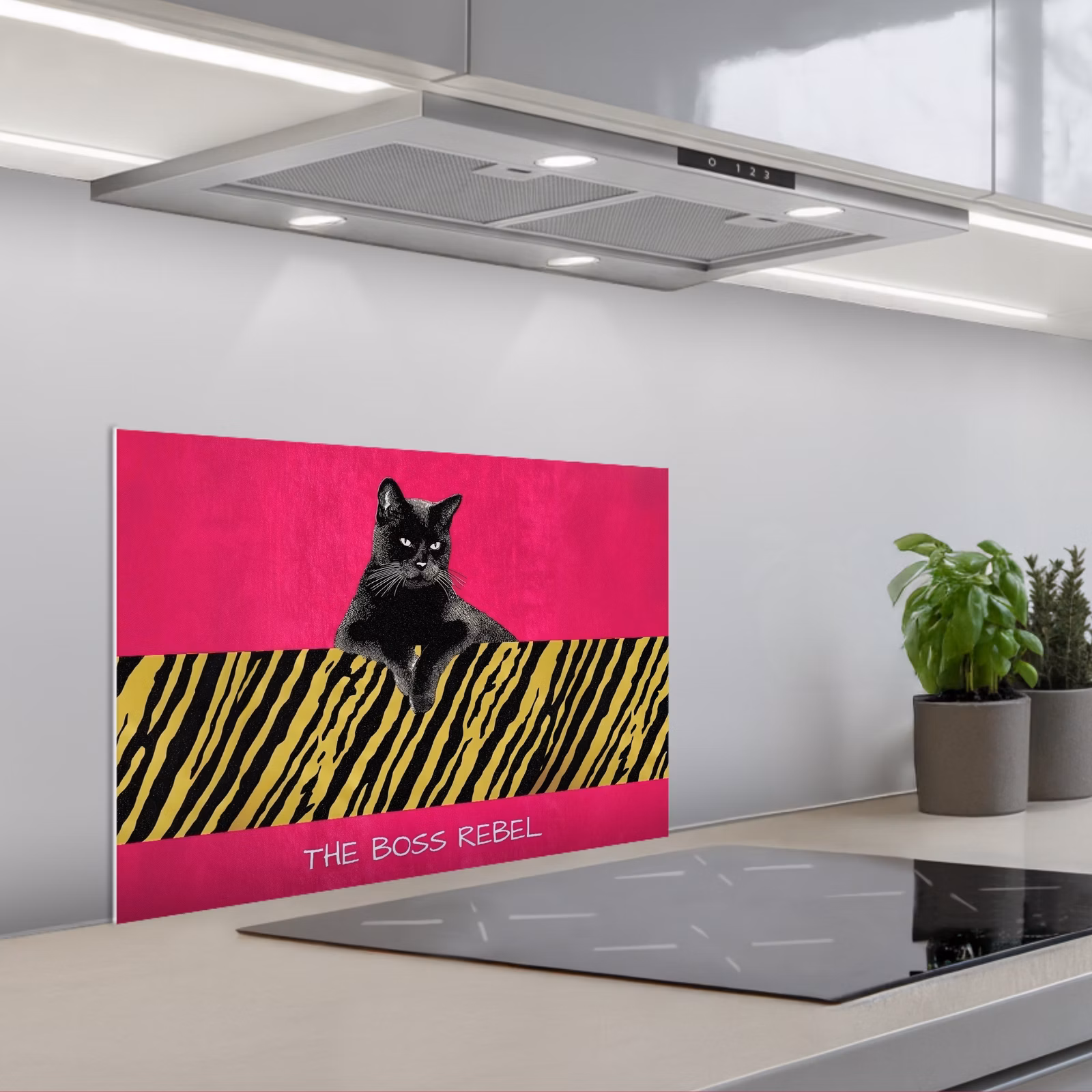 Fond de hotte - Chat - Boss - Rose - Imprimé tigre — 1