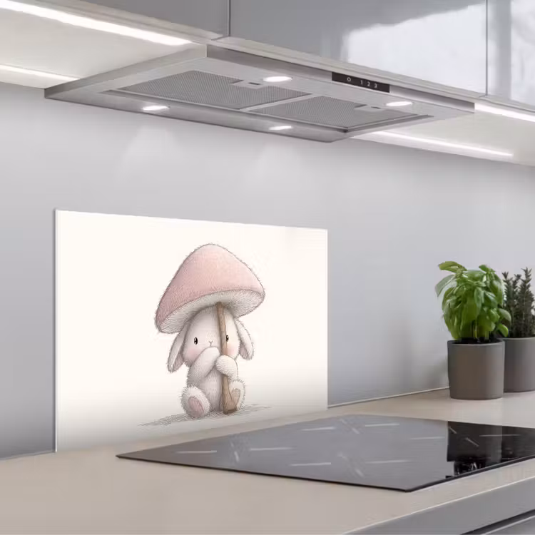 Fond de hotte - Champignon - Lapin - Rose — 1