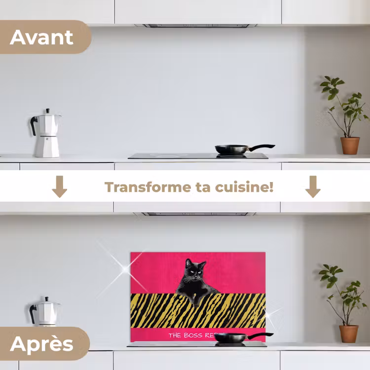 Fond de hotte - Chat - Boss - Rose - Imprimé tigre — 7