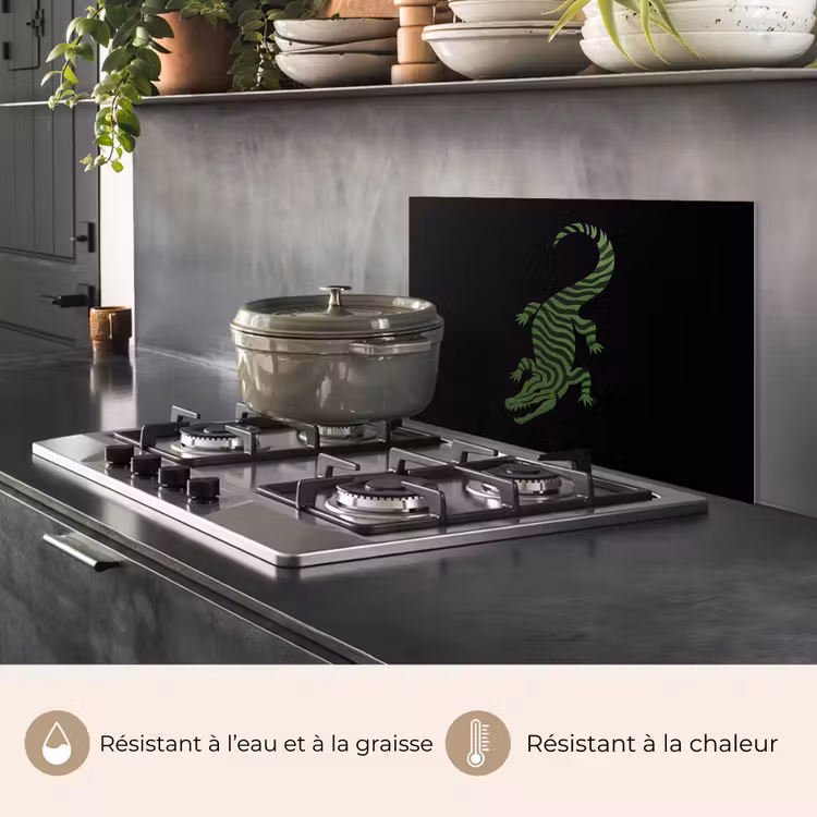 Fond de hotte - Crocodile - Vert - Tigre - Rayures — 2
