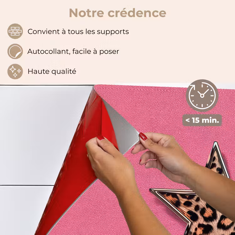 Fond de hotte - Étoile - Léopard - Imprimé - Rose — 4