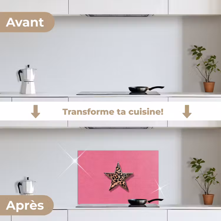 Fond de hotte - Étoile - Léopard - Imprimé - Rose — 7