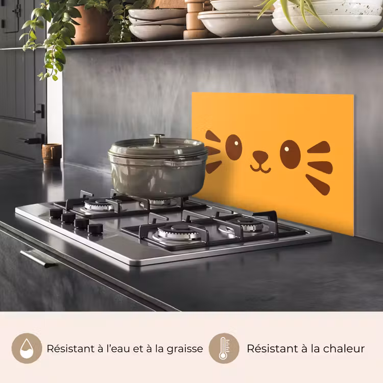 Fond de hotte - Chat - Simpliste - Orange - Gaieté — 2