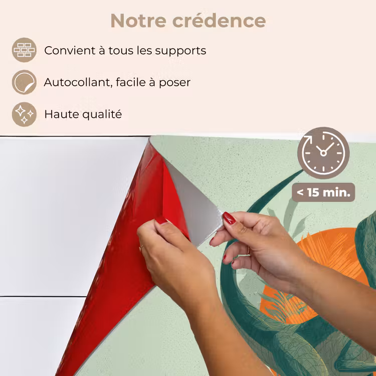 Fond de hotte - Dino - Feuilles - Graphique - Vert — 4