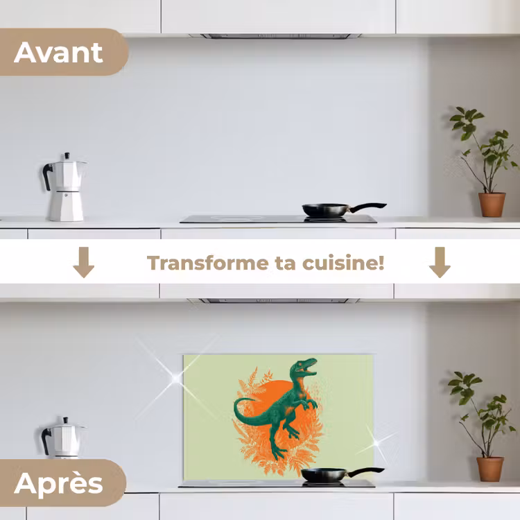 Fond de hotte - Dinosaure - Vert - Plantes - Cercle — 7