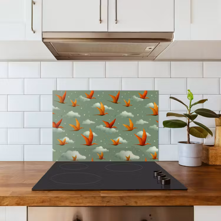 Fond de hotte - Dinosaures - Nuages - Étoiles - Orange — 3
