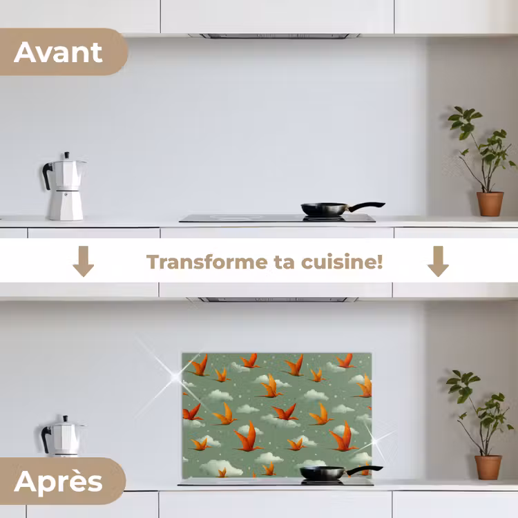 Fond de hotte - Dinosaures - Nuages - Étoiles - Orange — 7