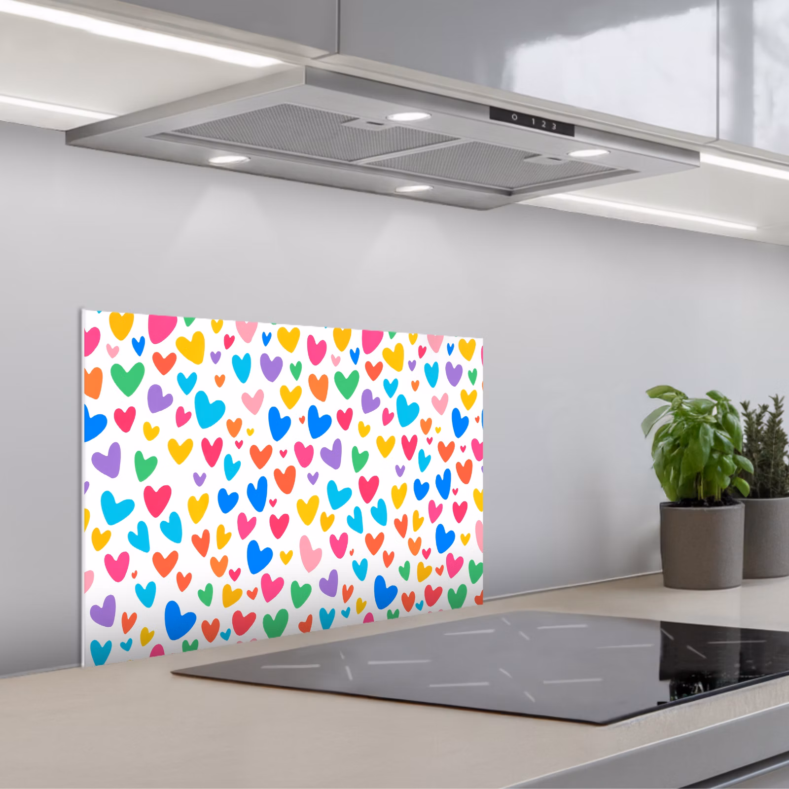 Fond de hotte - Coeurs - Colorés - Motif - Vif — 1