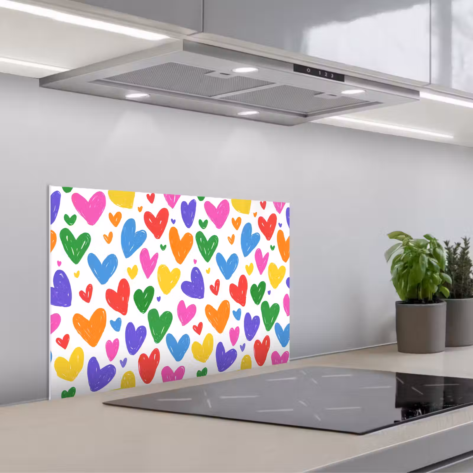 Fond de hotte - Coeurs - Motif - Coloré — 1