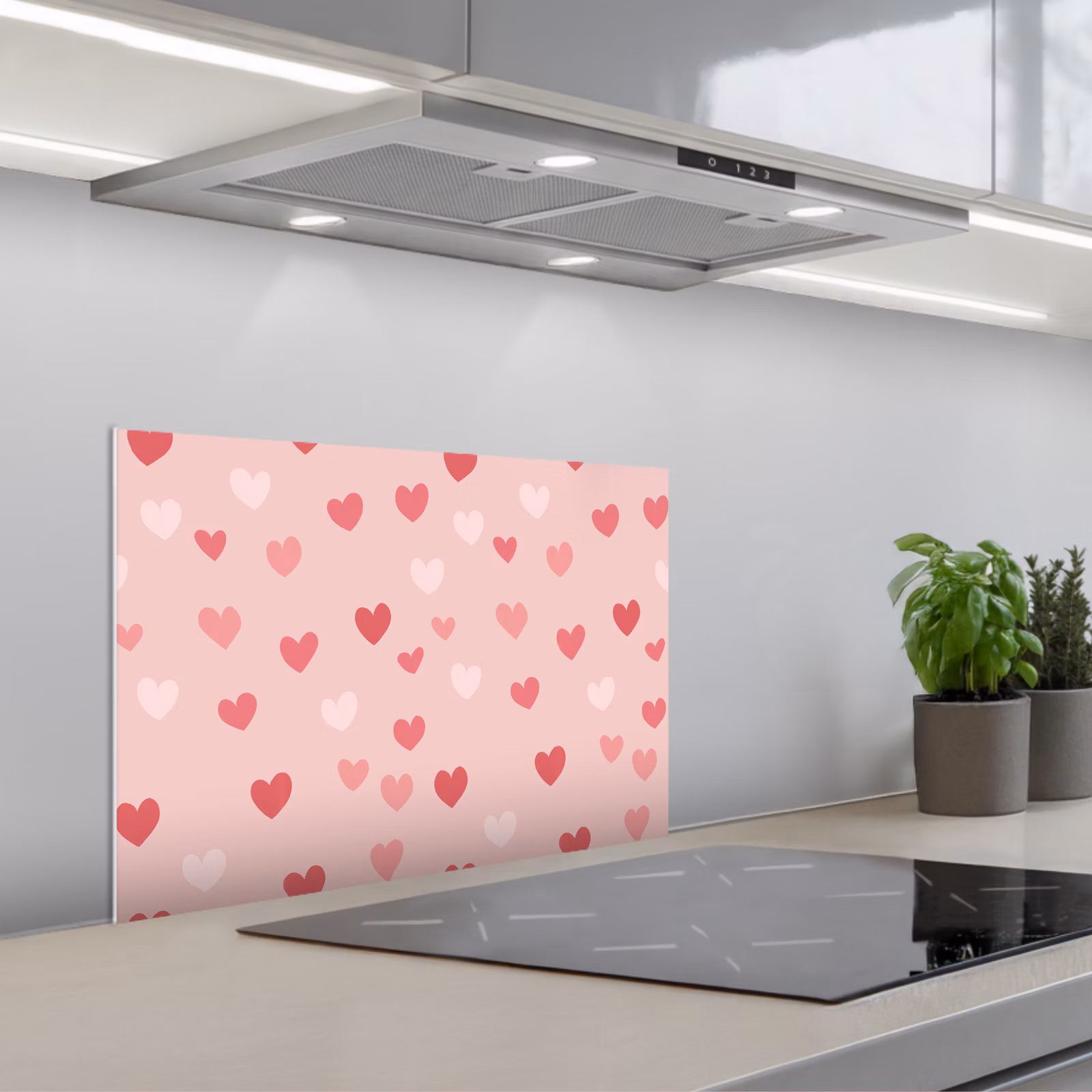 Fond de hotte - Coeurs - Motif - Rose — 1