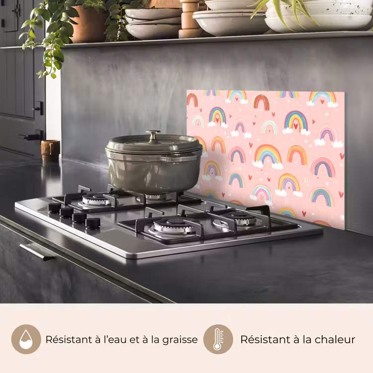 Fond de hotte - Arc-en-ciel - Motif - Pastel — 2