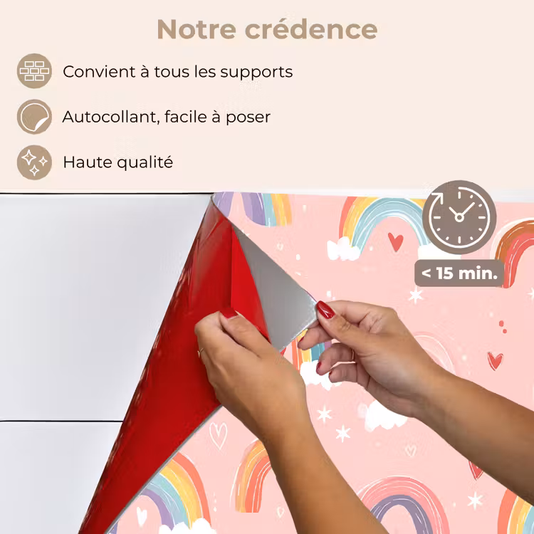 Fond de hotte - Arc-en-ciel - Motif - Pastel — 4