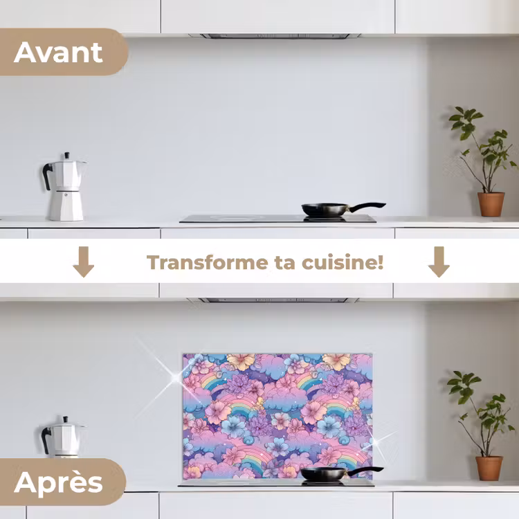 Fond de hotte - Arcs-en-ciel - Fleurs - Couleurs - Nuages — 7