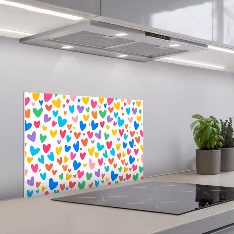 Fond de hotte - Coeurs - Colorés - Motif - Vif — 1