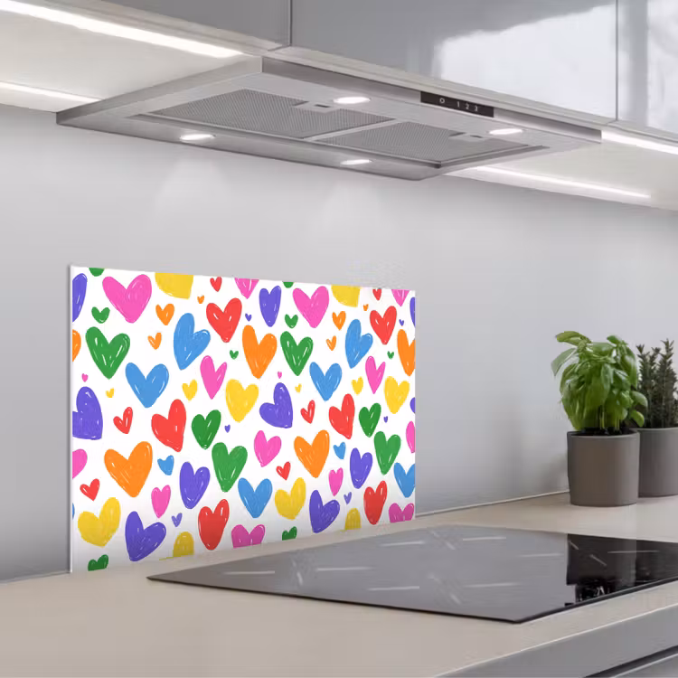 Fond de hotte - Coeurs - Motif - Coloré — 1