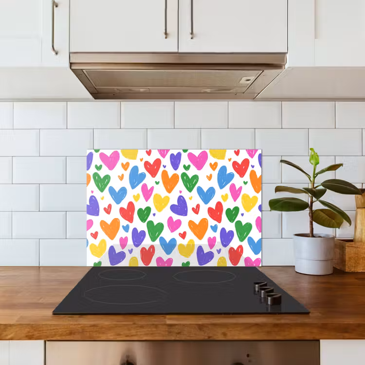 Fond de hotte - Coeurs - Motif - Coloré — 3