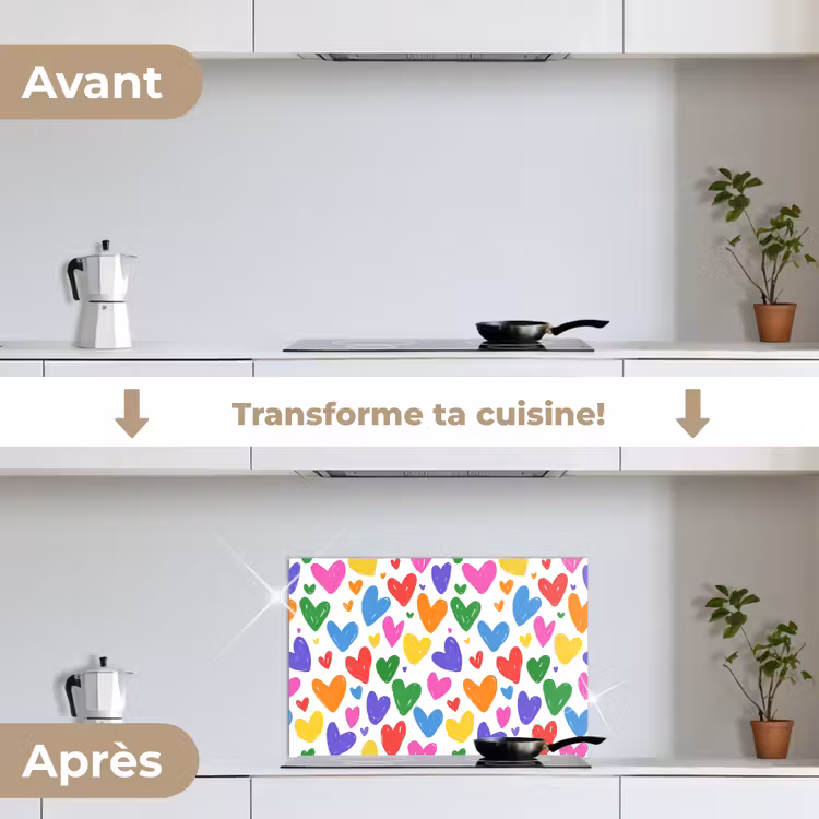 Fond de hotte - Coeurs - Motif - Coloré — 7