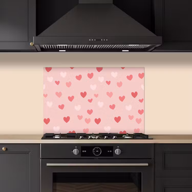 Fond de hotte - Coeurs - Motif - Rose — 5