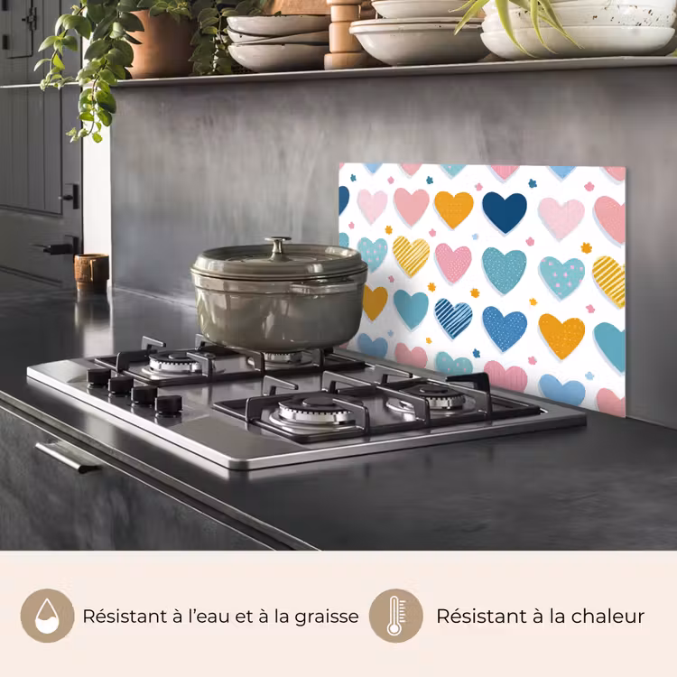 Fond de hotte - Coeurs - Pastel - Motif — 2