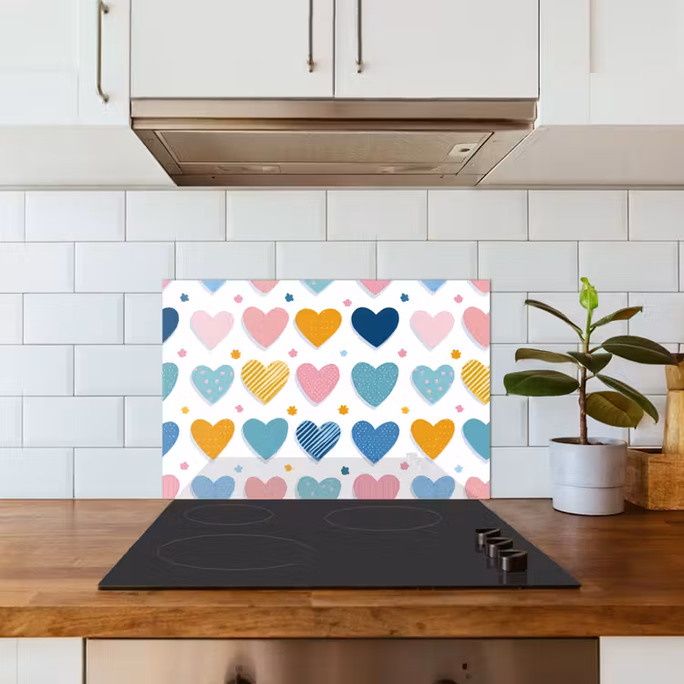 Fond de hotte - Coeurs - Pastel - Motif — 3