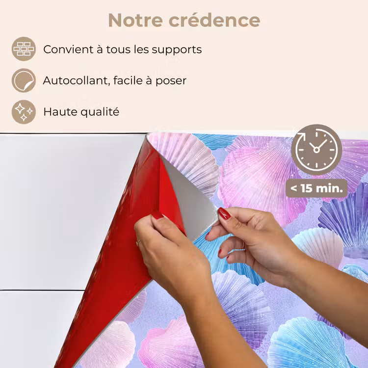 Fond de hotte - Coquillages - Violet - Bleu - Motif — 4