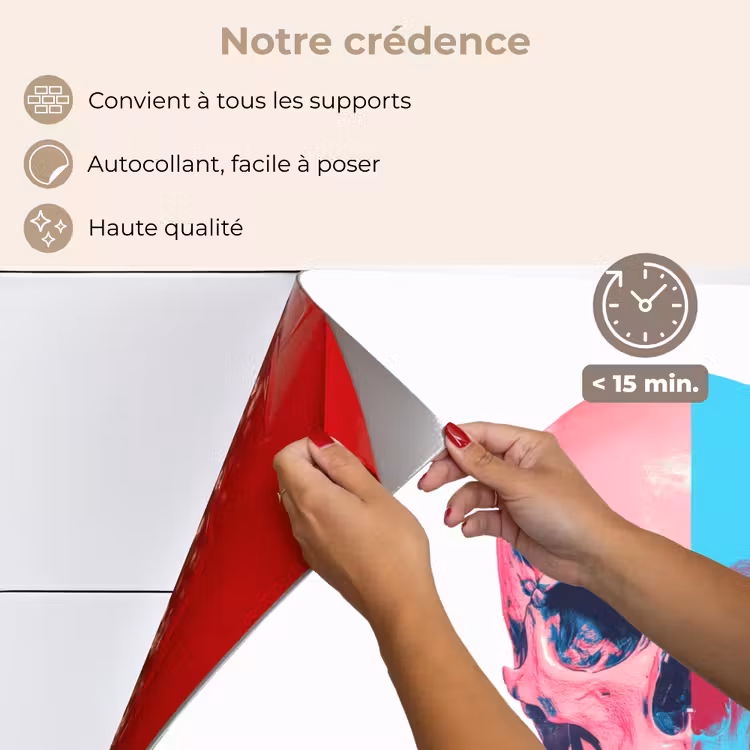 Fond de hotte - Crâne - Graphique - Rose - Divisé — 4